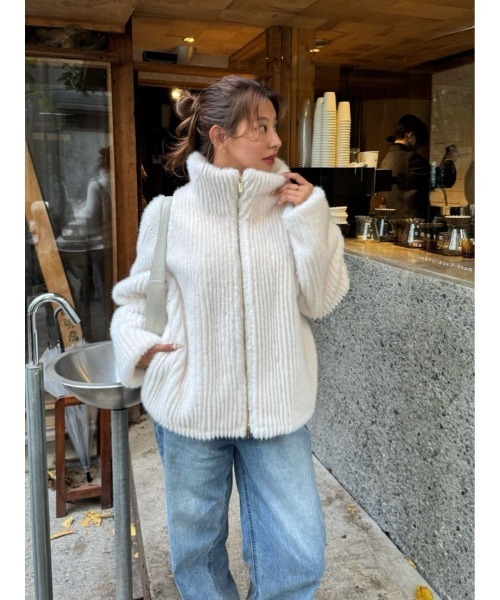 Her lip to ブルゾン アウター Twila Faux Fur Zip Jacket レディース