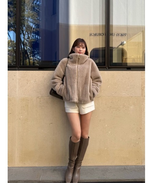 Her lip to ブルゾン アウター Twila Faux Fur Zip Jacket レディース