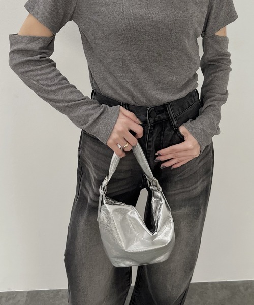「Reurie'」 ハンドバッグ FREE シルバー レディース_画像8