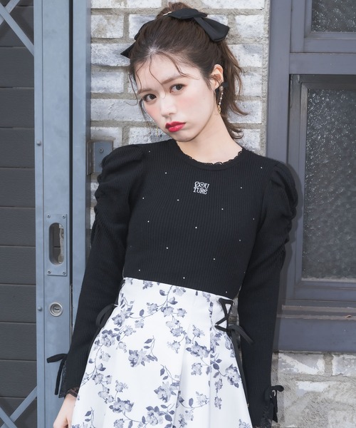 クチュールバイロジータ ニット セーター ロゴ刺繍キラキラニット