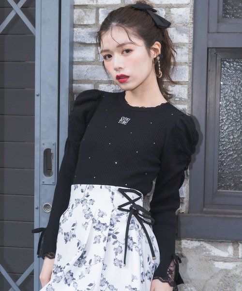 クチュールバイロジータ ニット セーター ロゴ刺繍キラキラニット