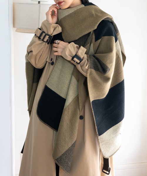 VitaFelice（ヴィータフェリーチェ） ポンチョ ブランケット風ポンチョ