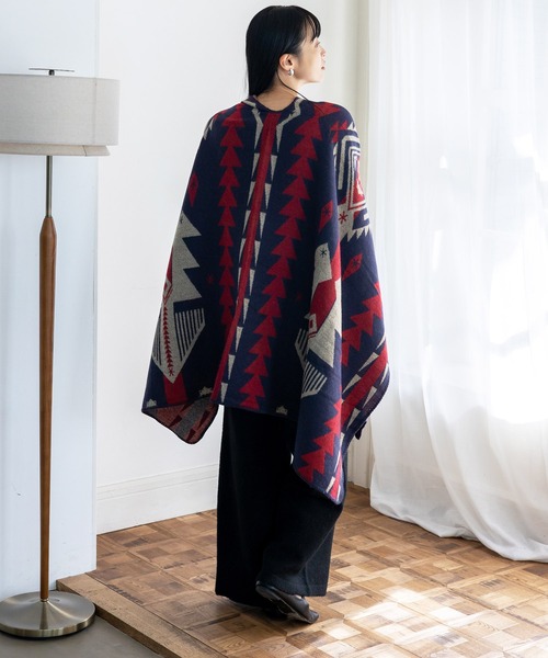 VitaFelice（ヴィータフェリーチェ） ポンチョ ブランケット風ポンチョ