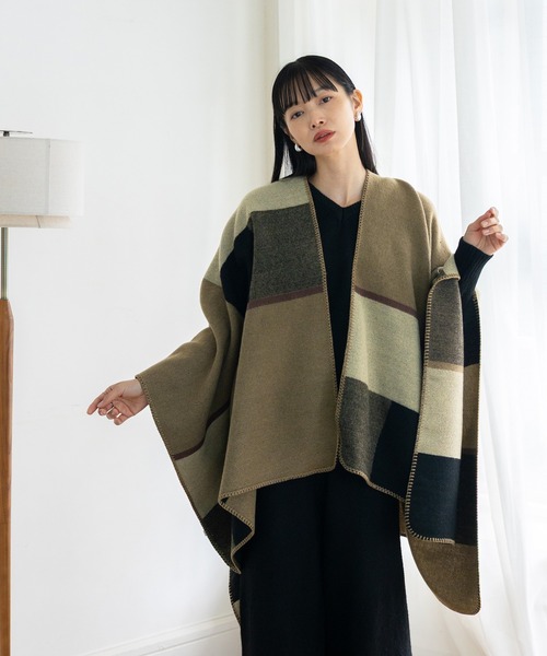 VitaFelice（ヴィータフェリーチェ） ポンチョ ブランケット風ポンチョ