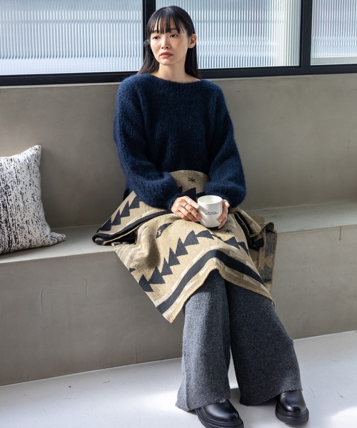 VitaFelice（ヴィータフェリーチェ） ポンチョ ブランケット風ポンチョ