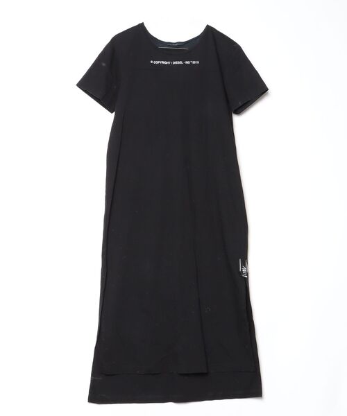 DIESEL ブラックロングワンピース DIESEL（ディーゼル） Tシャツワンピース S ブラック レディース