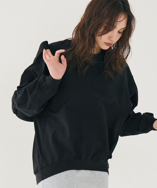 The Ravens ビッグシルエット トレーナー スウェット 黒 【Lサイズ】 coca（コカ） トレーナー スウェット Tースウェット ワッペンビッグ
