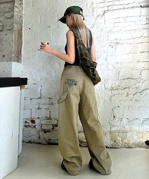 inst.ALL ワイドパンツ パンツ バック刺しゅうロゴペインターパンツ