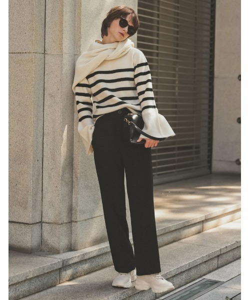 「Re:EDIT」 パンツ AM チャコールグレー レディース_画像2