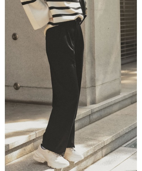 「Re:EDIT」 パンツ AM チャコールグレー レディース_画像3