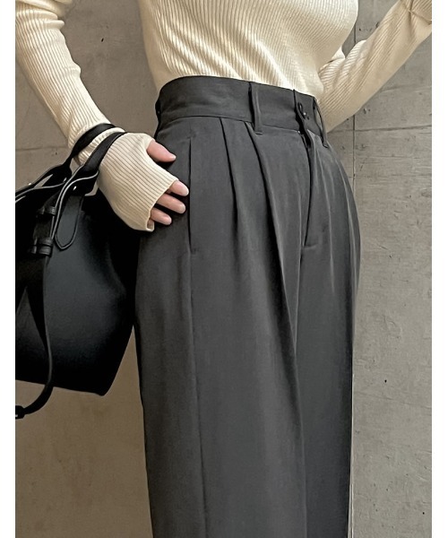 「Re:EDIT」 パンツ AM チャコールグレー レディース_画像8