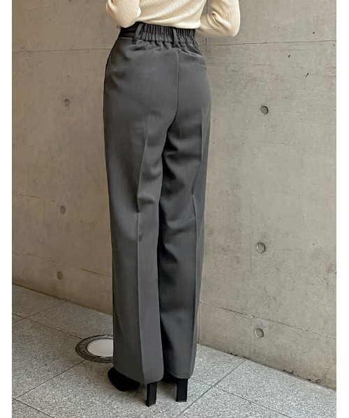 「Re:EDIT」 パンツ AM チャコールグレー レディース_画像9