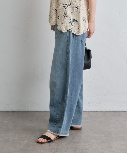 「PUAL CE CIN」 デニムパンツ MEDIUM インディゴブルー レディース_画像4