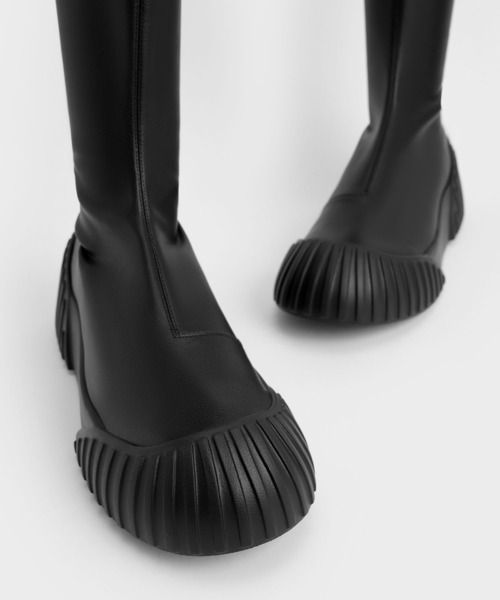 「CHARLES & KEITH」 ショートブーツ 22.5cm オフホワイト レディース_画像3