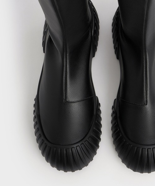 「CHARLES & KEITH」 ショートブーツ 22.5cm オフホワイト レディース_画像5