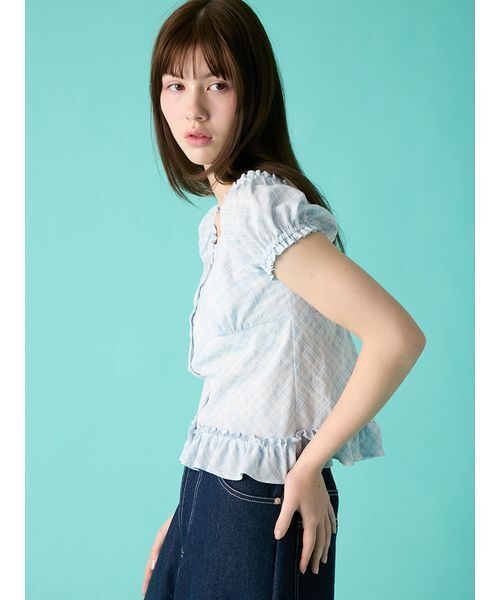 FURFUR（ファーファー） ブラウス シャツ 半袖 コンパクトチェック