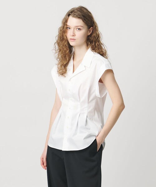 【美品】  LOEFF / ロエフ | コットン ブロード ストライプ ボックスシャツ | 1 | ホワイト/ブラック | レディース LOEFF ロエフ コットン ブロード ストライプ ボックス シャツ 8811-299