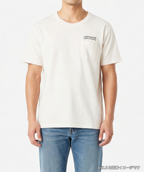 LOOPWHEELER ホワイト Tシャツ LOOPWHEELER（ループウィラー） 半袖Tシャツ MEDIUM ホワイト メンズ
