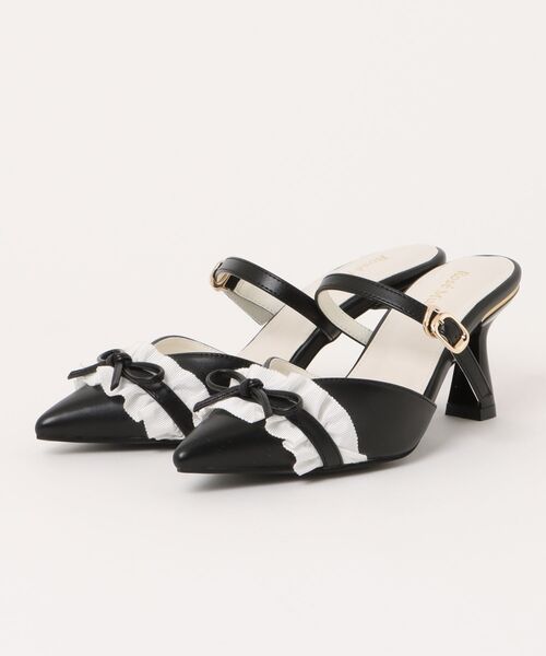 Rose Muse（ロゼミューズ） パンプス ミュール Bicolor frill ribbon