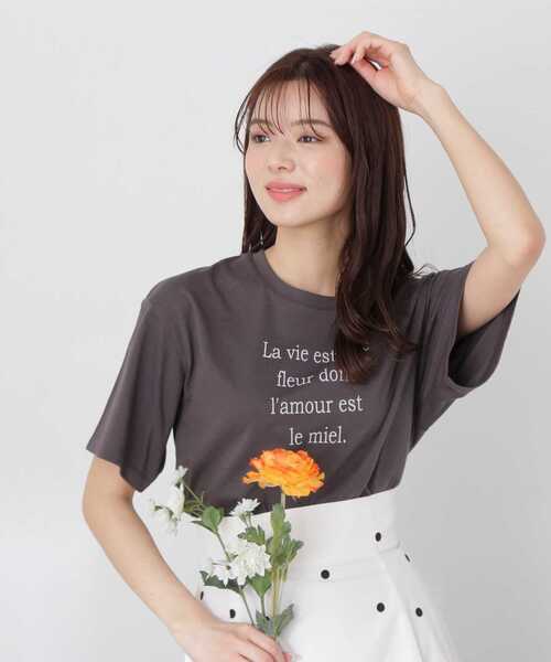 「EDIT COLOGNE」 半袖Tシャツ FREE ダークグレー レディース_画像5