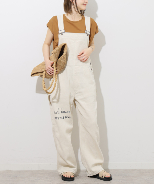 NEAT ニート　オーバーオール　ペイント加工　白ペンキ　サロペット　ベージュ Girly Doll（ガーリードール） サロペット オーバーオール サロペット