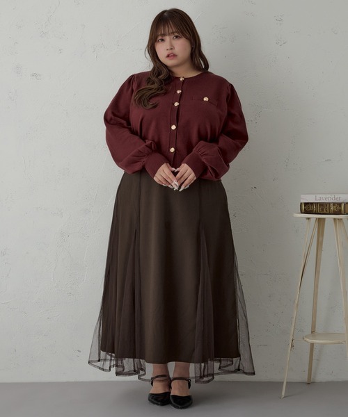 「Louiosy」 ニットカーディガン 3L ブラック レディース_画像4