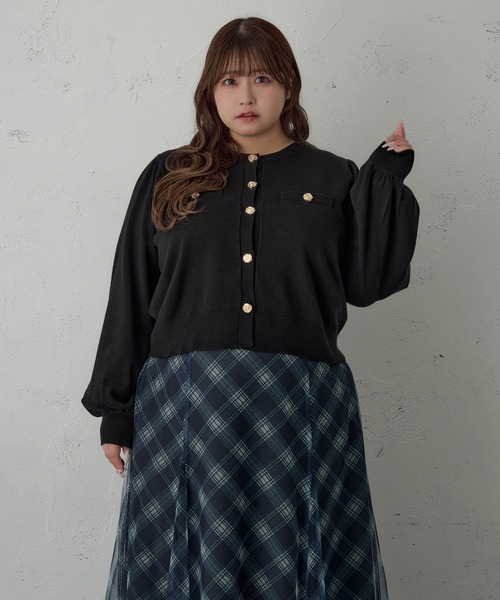 「Louiosy」 ニットカーディガン 3L ブラック レディース_画像7