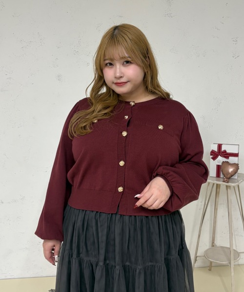 「Louiosy」 ニットカーディガン 3L ブラック レディース_画像9