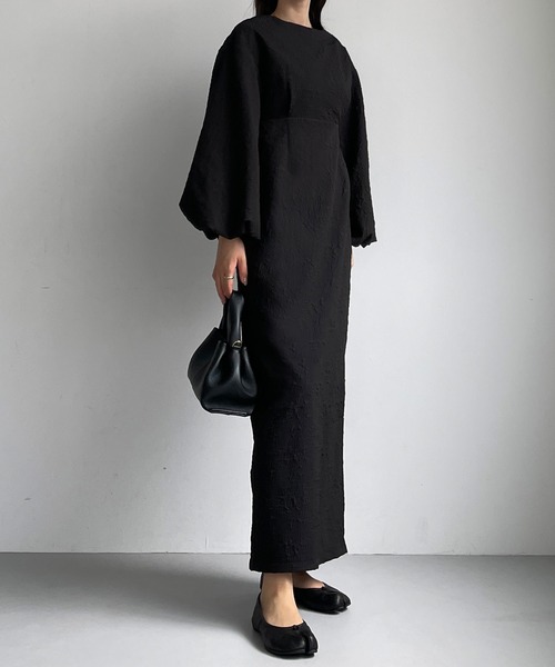 「Louere」 長袖ワンピース MEDIUM ブラック レディース_画像2