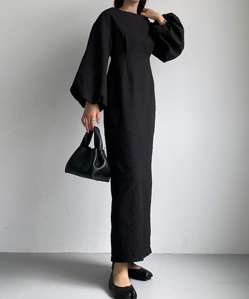 「Louere」 長袖ワンピース MEDIUM ブラック レディース_画像3