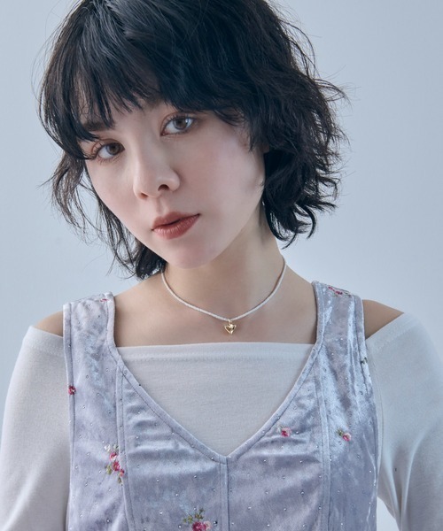 GOLDY（ゴールディ） ネックレス 「GOLDY」ハートモチーフ ガラス