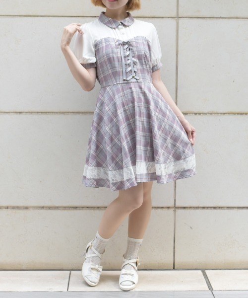 axes femme（アクシーズ ファム） ワンピース 半袖 ビスチェ風