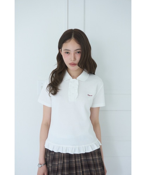 Smyeon tシャツ 半袖 Frill polo shirt tee/フリルポロTシャツ