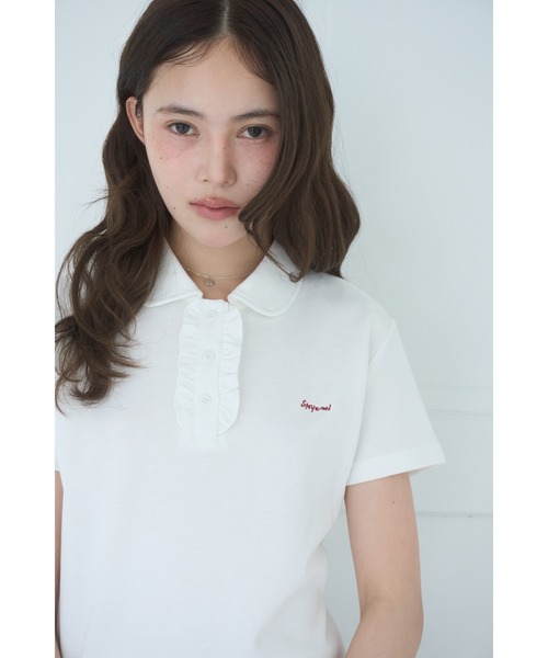 Smyeon tシャツ 半袖 Frill polo shirt tee/フリルポロTシャツ