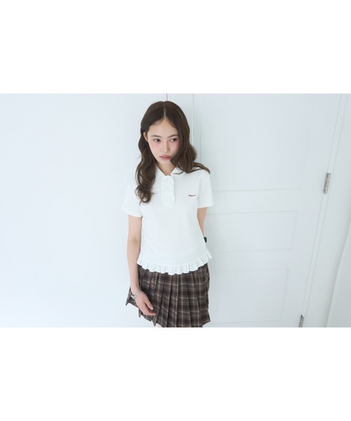 Smyeon tシャツ 半袖 Frill polo shirt tee/フリルポロTシャツ