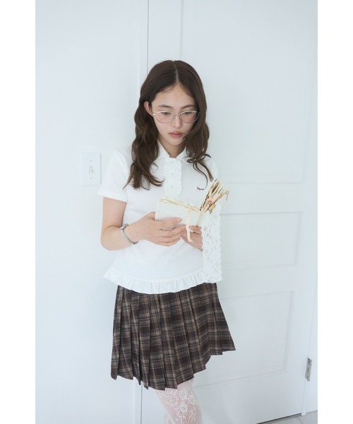 Smyeon tシャツ 半袖 Frill polo shirt tee/フリルポロTシャツ 