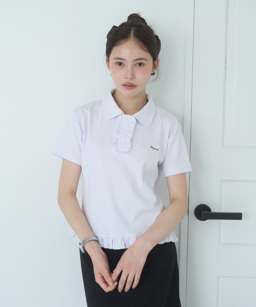 Smyeon tシャツ 半袖 Frill polo shirt tee/フリルポロTシャツ 