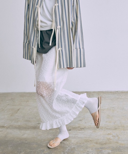 EN NEUME ロング スカート Sheer Dot Layered Skirt : ZOZOTOWN Yahoo 