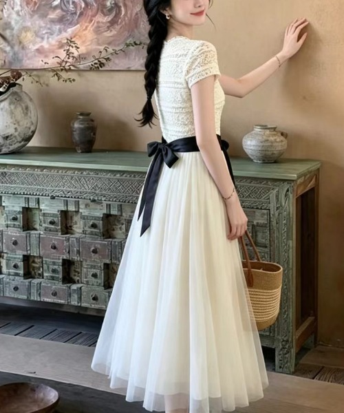 ワンピース レースドッキングチュールワンピース : ZOZOTOWN Yahoo!店