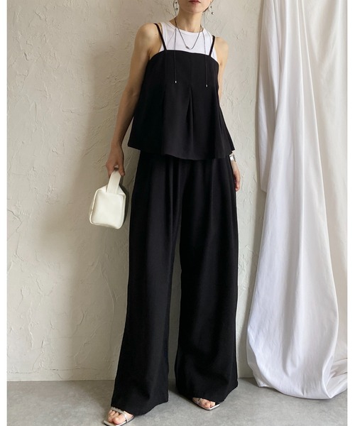 She's Closet セットアップ タックペプラムキャミソールビスチェ