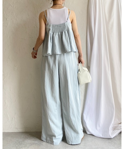 She's Closet セットアップ タックペプラムキャミソールビスチェ