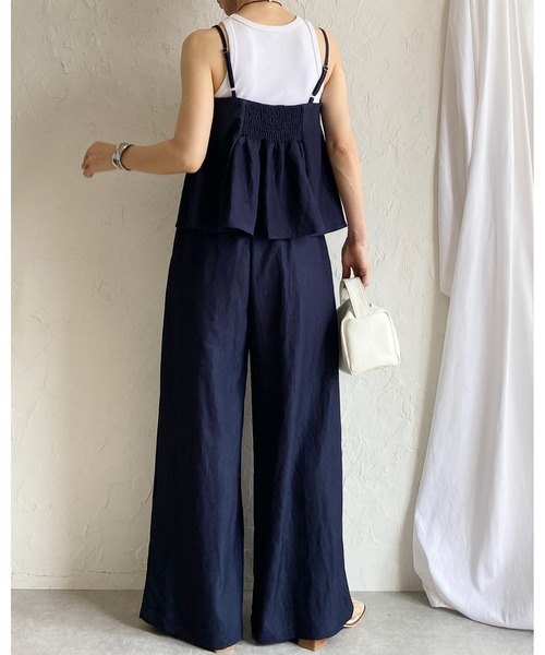 She's Closet セットアップ タックペプラムキャミソールビスチェ