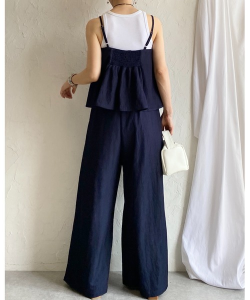 She's Closet セットアップ タックペプラムキャミソールビスチェ