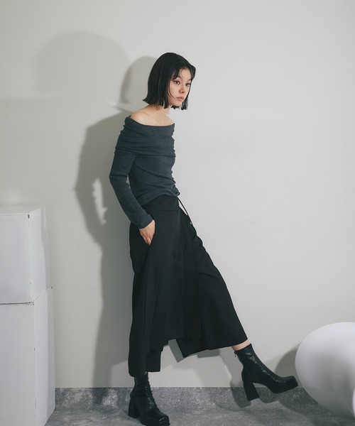 「SMILE ORCHID」 クロップドパンツ L ブラック レディース_画像2