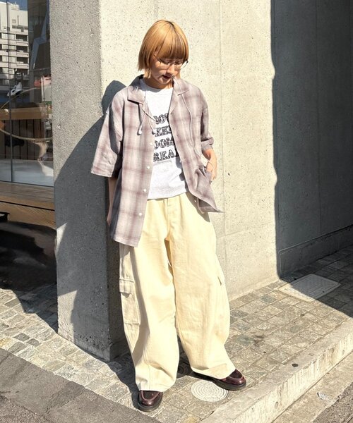 「CIAOPANIC TYPY」 「re lavel」半袖シャツ LARGE ベージュ メンズ_画像7
