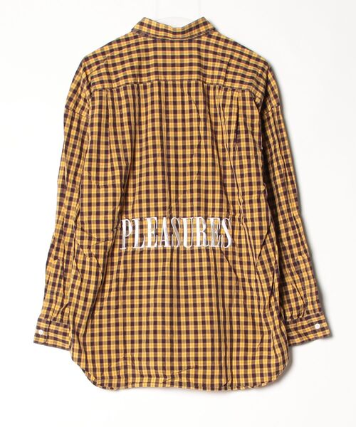 「PLEASURES」 長袖シャツ「monkey timeコラボ」 LARGE イエロー メンズ_画像2