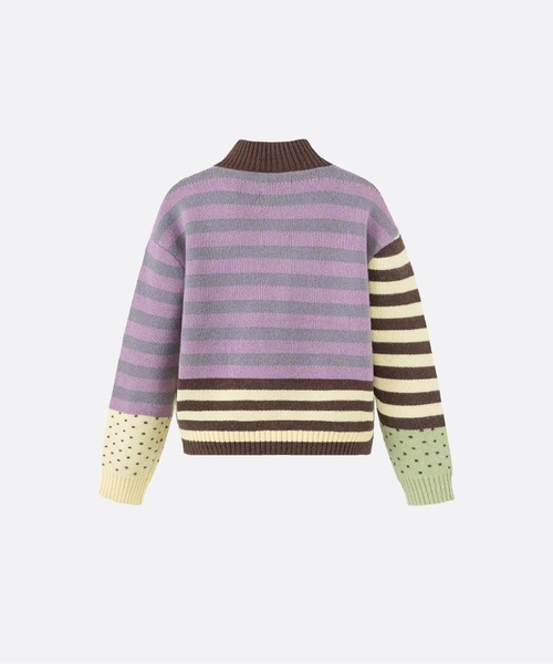 カーディガン Stripe Dots Docking Cardigan メンズ | U：UME | 02