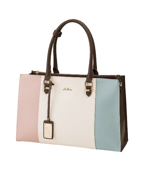 Clelia トートバッグ 2way トリコロール A4収納可 レディース
