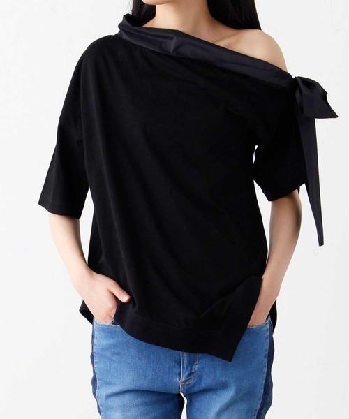 tシャツ ネックリボンタイTシャツ レディース