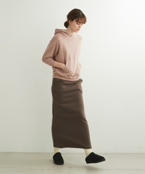 three dots スカート スマイルコットン フレンチテリースカート  